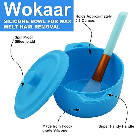 3 in 1 Wax Pot Reusable Bowl, Non-Stick Replacement Pot Removable Hair Removal Warmers Waxing, Applicable directly in the microwave oven and oven, heated