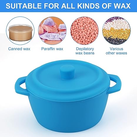 3 in 1 Wax Pot Reusable Bowl, Non-Stick Replacement Pot Removable Hair Removal Warmers Waxing, Applicable directly in the microwave oven and oven, heated